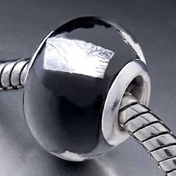BlackSilverSquarePatternEuropeanBeads-PandoraBeadandBraceletCompatible
