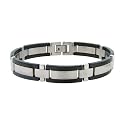 Stainless Steel Men's Link Bracelet w/ Black Plating, 8.50''