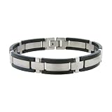 Stainless Steel Men's Link Bracelet W/ Black Plating, 8.50''