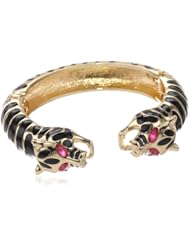 Leopard Hinged Crystal Accent Cuff Bracelet