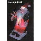 18" Christmas Animated Light up Santa on Tree Stump Decoration