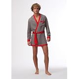 The Gold Coast Traveler Robe (Medium/Large, Deep Gray/Red Trim)