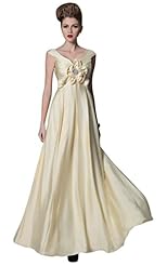 V-neck Chiffon/Polyester  Lace Draped Evening Dress/Prom Dress/Party Dress/Wedding Dress/Maxi Dress  With Ruffles