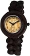 Tense Ladies All Natural Dark Sandalwood Bead Stretch Wood Watch L8007D