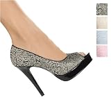 Highest Heel Women's PRECIOUS-103, 5 Open Toe Pump With Designer Fabric Graffitti