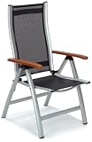 Sun Garden Klappsessel silber/schwarz Eukalyptus FSC PURE GFA-COC-1447
