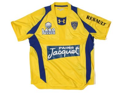 Clermont Auvergne 2011/12 Home Pro Replica Rugby Shirt Yellow/Blue - size XXL