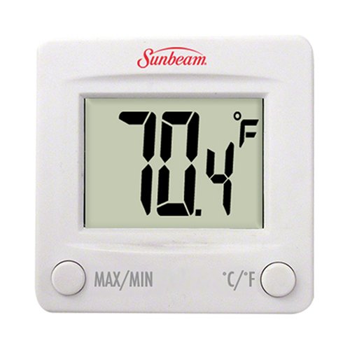 Sunbeam  91647  Digital Refrigerator Freezer Thermometer  White