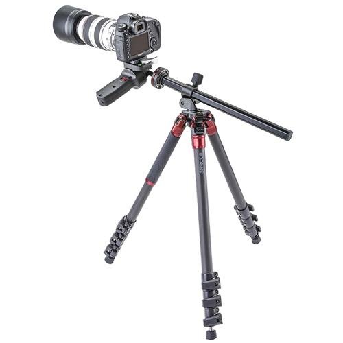 3PodOrbit Tripod for DSLR Photo & Video Cameras, 4 Section Extension Legs, with Pistol Grip Ballhead, Bubble Level, with Bag. 69", Carbon Fiber