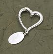 Contemporary Silver Plated Heart Key Chain with Oval Tag
