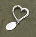 Contemporary Silver Plated Heart Key Chain with Oval Tag