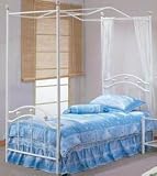 White Twin Princess Bed Frame & Canopy Set