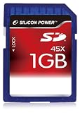 シリコンパワー SDメモリーカード 45倍速 1GB ブリスターパッケージ 永久保証 SP001GBSDC045V10