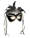 Black Feather Couples Mask Adult