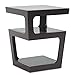 Baxton Studio Clara Modern End Table with 3-Tiered Glass Shelves, Black