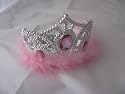 Girls Pink swansdown trimmed fun Fairy tiara ,Ideal ,Fairy costume ,Hen night ,Christmas party ,fun stocking filler .