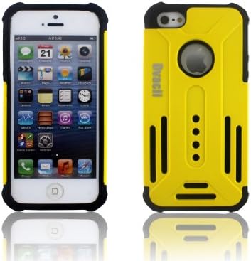 Dvacii (TM) (Yellow) Apple iPhone 5 5S (IRON MAN) Armored dual Layer Drop Protection Case Cover + Stylus + Screen Protector