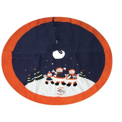 Snowman Christmas Tree Skirt - Denver Broncos