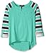 Derek Heart Girls' Big L/SLV Hi-lo Raglan Shirt