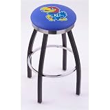 Kansas Jayhawks 30 Single-ring Swivel Bar Stool with Black Accent Ring