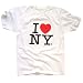 I Love New York T-Shirt, Officially Licensed Crewneck Unisex Tee, White