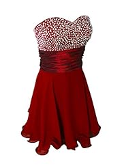 Lace-Up Sequined Beaded Chiffon/Satin Cocktail Short Evening Dress/Mini Dress 