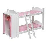 Doll Bunk Beds with Ladder and Storage Armoire