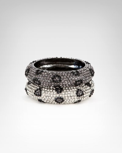 41bGfExxS7L Bebe Crystal Animal Print Bangle Set CRYSTAL IN SILVER onesize