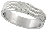 Surgical Steel 1/4' (6 mm ) Wedding Band with Coin Edge Finish
