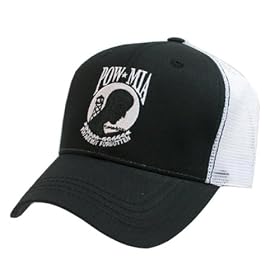 Military Trucker Hat Adjustable - POW MIA