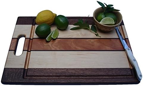 Signature Collection Large Cutting Board with Handle - Sapele, Maple, Walnut & Cherry