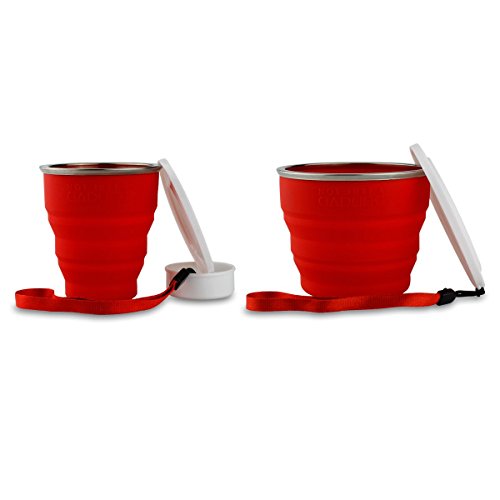 Collapsible Travel Cup - 100% Food-grade Silicone Mug for Camping and Hiking - by Not Just A Gadget