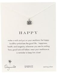 Dogeared Reminder "Happy" Sterling Silver Buddha Pendant Necklace