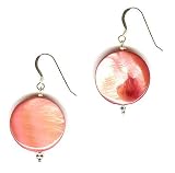 Pink Shell Coin Earrings by SilverChicks - accented with Bali Silver