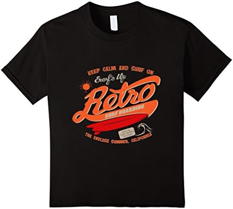 Kids Keep Calm And Surf On T Shirt 10 Black