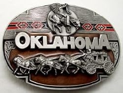 Oklahoma State 3-D Enamel Pewter Belt Buckle