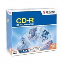 Verbatim® CD-R Recordable Disc DISC,CD-R,52X,10/PK,SR (Pack of15)