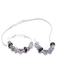 Angel Wing Heart Charm Bracelet and Necklace Gift Set Girls Pandora Style Gift Boxed