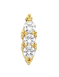 14K Yellow Gold Diamond Three-Stone Pendant - 0.75 Ct. -- LIFETIME WARRANTY