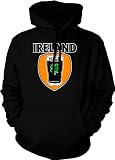 Ireland Slainte Mens Sweatshirt, Irish Beer Glass Shamrock Pullover Hoodie