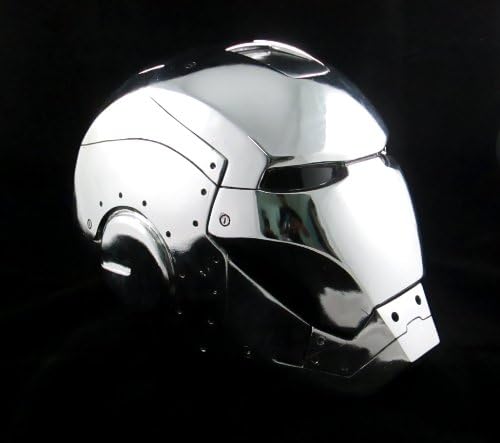 Iron Man Mark II Cosplay Helmet 1/1 Scale Metalic Silver Unopen Face