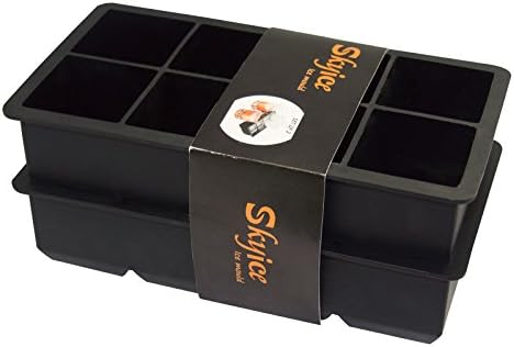 Ice Cube Trays,Soft Silicone Flexible Ice Cube Trays Easy Release Molds 2 Inch 2 Pack Keep Your Drink Chilled For Hours (Black)