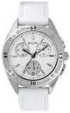 Bulova Women's Diamond Accented Case Bracelet Silver White Dial Watch #96R119