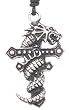 Dragon Cross Pewter Pendant Necklace
