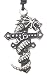 Dragon Cross Pewter Pendant Necklace