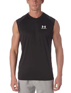 Under Armour Herren Shirt New EU Sleeveless Tech Tee, Black/White, L, 1229080-001