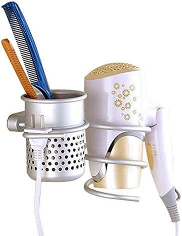 Hair Dryer Holder, TOPS TECHNOLOGY™ Aluminum Hair Dryer Holder Organizer with Cylindrical Canister Wall Mounted