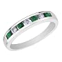Stackable Emerald Ring with Diamonds 1/10 (ctw) in 14K White Gold
