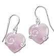 Solid Sterling Silver Rose Quartz Earrings