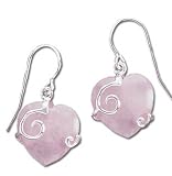 Solid Sterling Silver Rose Quartz Earrings